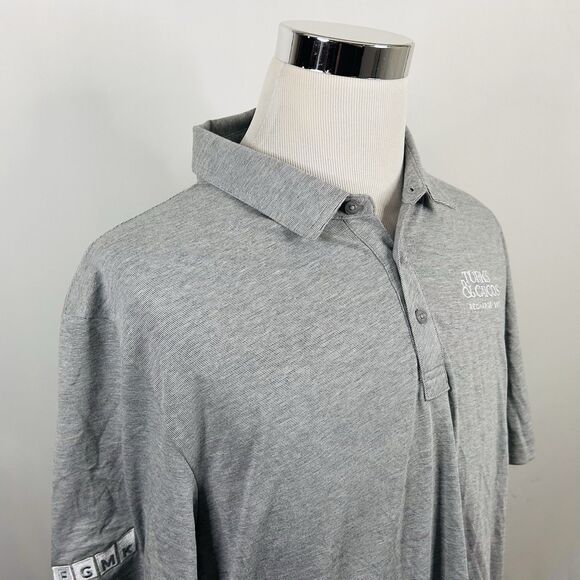 NWT Travis Mathew 2XL Sunnyvale Golf Polo Shirt Light Heather Gray Turks Caicos - Picture 1 of 6